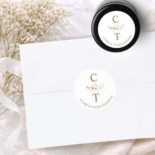 Gouden Trouw Monogram Envelope Zegel / Favor