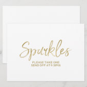 Gouden Trouw "Sparkles" Afscheidsbord Kaart (Voorkant / Achterkant)
