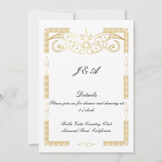 Gouden Trouw Uitnodiging (Achterkant)