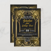 Gouden Trouw Uitnodiging (Voorkant / Achterkant)