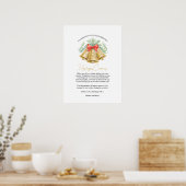 Gouden trouwbellen rode lint unplugged feestelijk poster (Keuken)