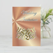 Gouden Trouwbellen Trouw Uitnodiging (Staand voorkant)