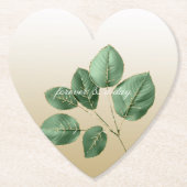 Gouden trouwbladeren kartonnen onderzetters (Voorkant)