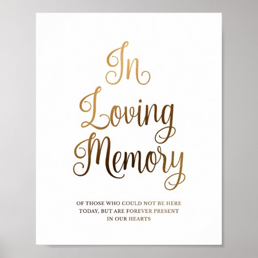 Gouden trouwbord ter liefdevolle herinnering | Gou Poster (Voorkant)