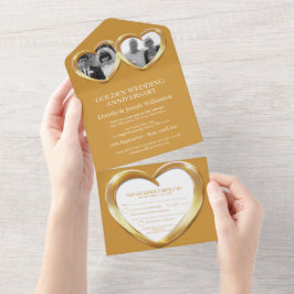 Gouden trouwdag 50 jaar feest evenement al all in one uitnodiging