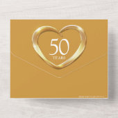 Gouden trouwdag 50 jaar feest evenement al all in one uitnodiging (Achterkant)