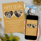 Gouden trouwdag 50e feest 6 foto's kaart