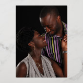 Gouden trouwdag 50ste feest zwart goud folie uitnodiging (Achterkant)