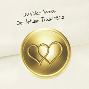Gouden Trouwdag Met Twee Verstrengelde Harten Ronde Sticker