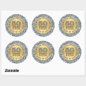 Gouden trouwdag witte diamanten en goud ronde sticker (Vel)