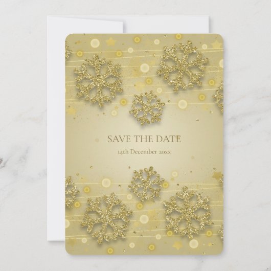 Gouden Trouwdatum Kerst Bespaar De Datum Kaart (Achterkant)