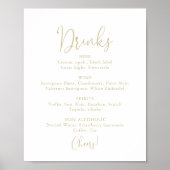 Gouden trouwdranken menu fancy script bord poster (Voorkant)