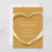 Gouden trouwhart 50 jaar gouden feest uitnodiging (Achterkant)