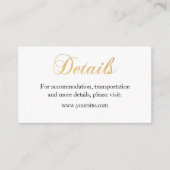 Gouden trouwkaart. Folie eenvoudige insert kaart (Voorkant)