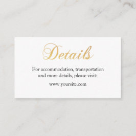 Gouden trouwkaart. Folie eenvoudige insert kaart