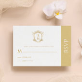 Gouden Trouwkam Custom Monogram RSVP-kaart Kaart