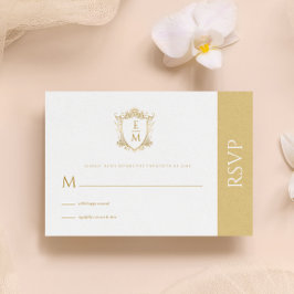 Gouden Trouwkam Custom Monogram RSVP-kaart Kaart