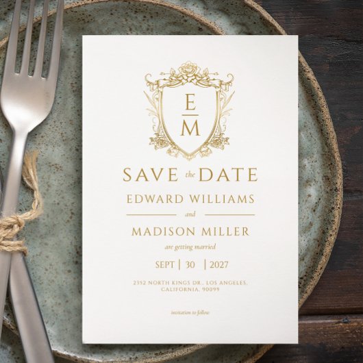 Gouden Trouwkam Custom Trouwkleding Initialen Kaart