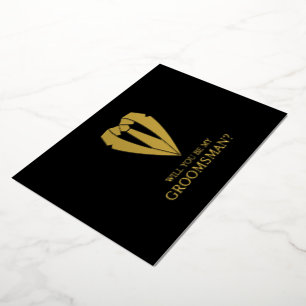 Gouden Trouwkostuum Persoonlijke Bruidsjonker Voor Folie Uitnodiging
