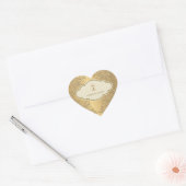 Gouden Trouwkruis Hart Sticker (Envelop)