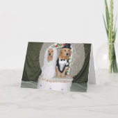 Gouden Trouwpaar Op de Taart Kaart (Voorkant)