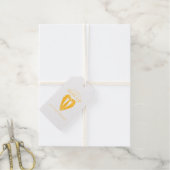 Gouden Trouwpak en Stropdas Groomsman Voorstel Cadeaulabels (Met Koord)