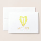 Gouden Trouwpak Gepersonaliseerde Groomsman Voorst Folie Kaarten (Voorkant met envelop)