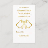 Gouden Trouwplaats Instelling Kaart Bells Ribbon Plaatskaartje (Achterkant)