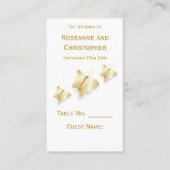 Gouden Trouwplaats Instelling Kaart Vlinders Desig Plaatskaartje (Voorkant)