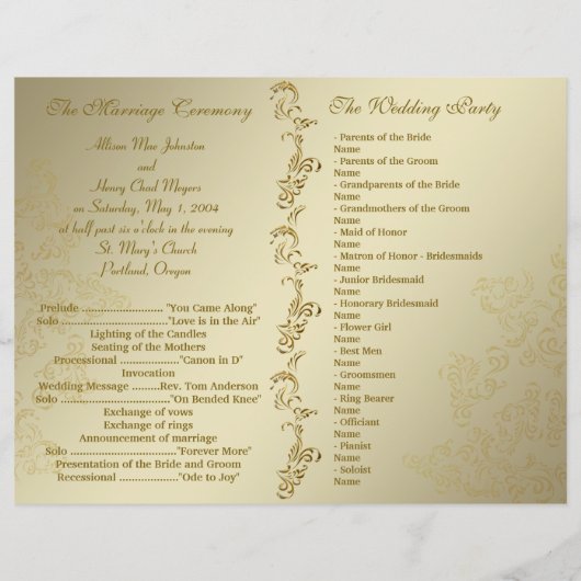 gouden trouwprogramma's (Achterkant)