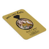 Gouden trouwring foto Save the Date Magneet (Rechterzijde)