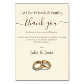 Gouden trouwringen dank u Tafel Kaart (Voorkant)