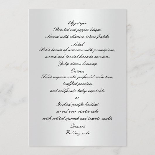 Gouden trouwringen en harten bruiloft menu Kaart (Achterkant)