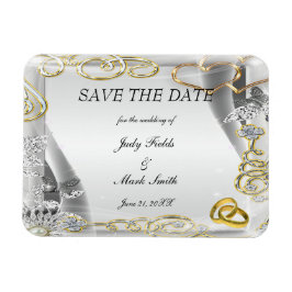 Gouden trouwringen en harten sparen de datummagnee magneet