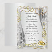 Gouden trouwringen en harten Vrijgezellenfeest uit Kaart (Voorkant / Achterkant)