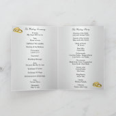 Gouden Trouwringen En Hartjes Programma Kaart (Binnen)