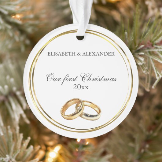 Gouden trouwringen Gepersonaliseerd onze eerste ke Ornament (Boom)