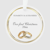 Gouden trouwringen Gepersonaliseerd onze eerste ke Ornament (voorkant)