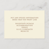 Gouden trouwringen met de details RSVP Enclosure Informatiekaartje (Achterkant)