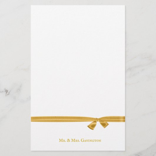 Gouden trouwringen met gouden lint briefpapier (Achterkant)