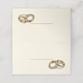 Gouden trouwringen naam plaats kaart plaatskaartje (Buitenkant ongevouwen)