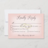 Gouden trouwringen op Blush Wedding RSVP Kaartje (Voorkant)