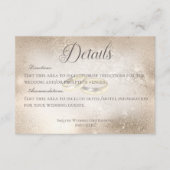 Gouden trouwringen op gouden bruiloft details informatiekaartje (Voorkant)