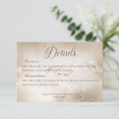 Gouden trouwringen op gouden bruiloft details informatiekaartje (Staand voorkant)