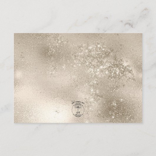 Gouden trouwringen op gouden bruiloft details informatiekaartje (Achterkant)