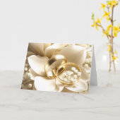 Gouden trouwringen op Magnolia bloem Kaart (Gele Bloem)