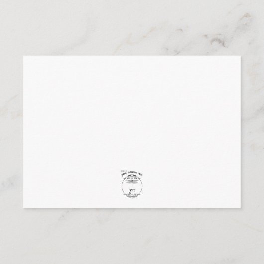 Gouden trouwringen op witte bruiloft Details Informatiekaartje (Achterkant)