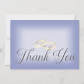 Gouden trouwringen Periwinkle bruiloft Bedankkaart (Voorkant)