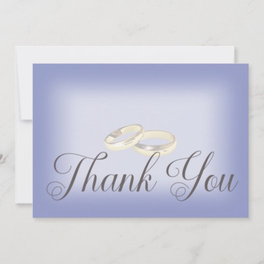 Gouden trouwringen Periwinkle bruiloft Bedankkaart (Voorkant)