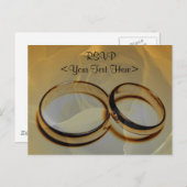 Gouden trouwringen & roos briefkaart (Voorkant / Achterkant)